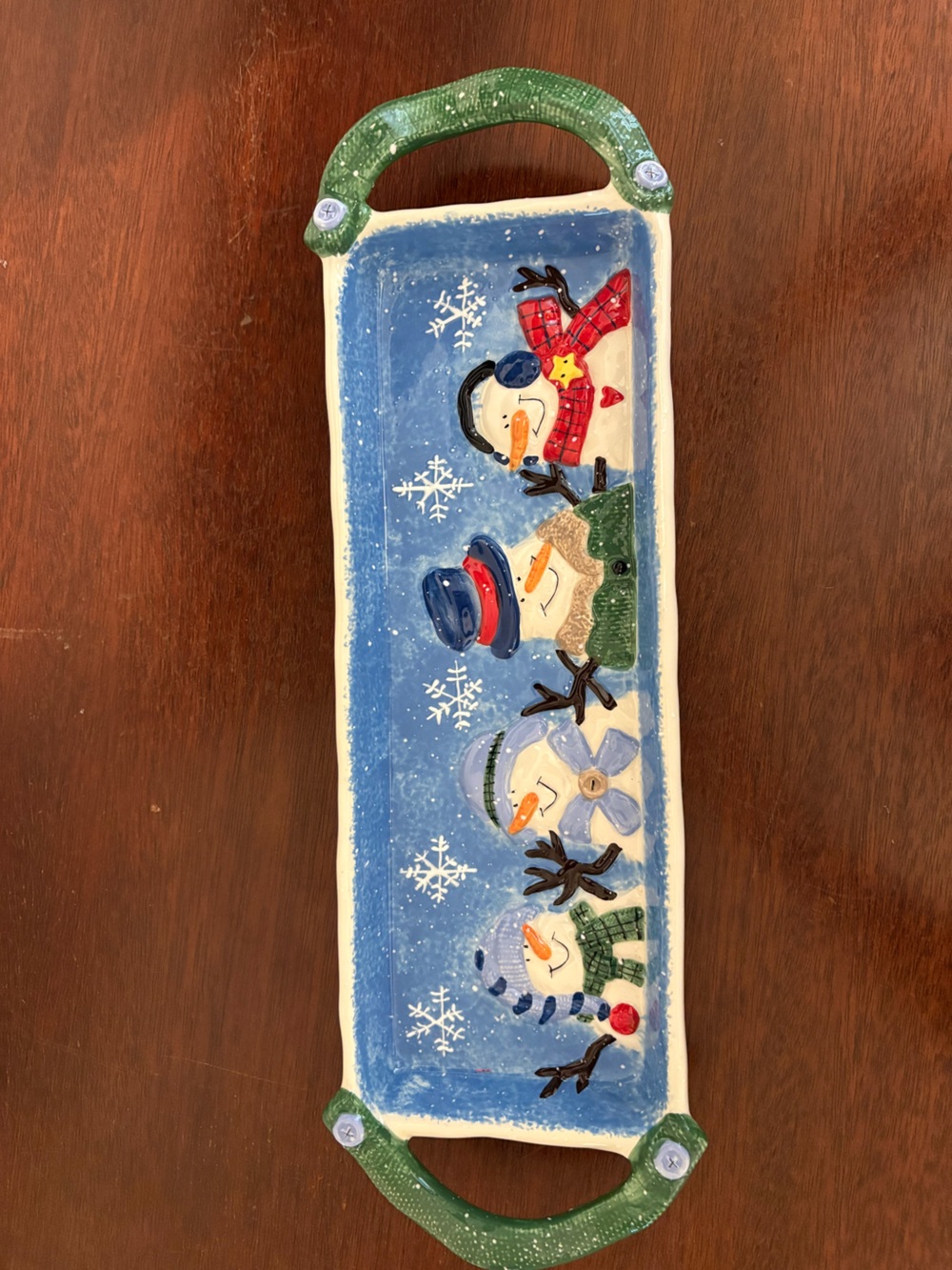 St. Nicholas Square “Button Up” Snowman Serving Platter